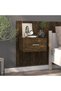 Wall-mounted bedside table, smoky oak, processed wood