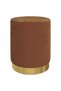 Round storage stool, brown, Velvet - 2