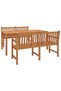 Garden table set, solid teak wood, 3 pieces - 3