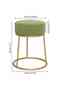 Taburet rotund, verde muştar, catifea - 6