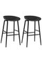 Bar stools, 2 pcs., black