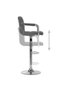 Bar stools, 2 pcs., light grey, fabric - 6