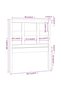 Bedside table, gray, 95.5x4x100 cm, solid pine wood - 6