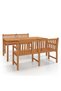 Garden table set, solid teak wood, 3 pieces - 2