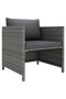 Garden sofa with cushions, grey, polyrattan