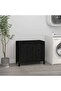 Laundry box, black, 88.5x44x76 cm, solid pine wood - 3