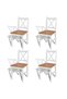 Kitchen chairs, 4 pcs., white, pine wood