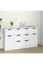 Set servante, 3 piese, alb, lemn compozit