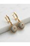 Auravia Inlaid Stone Dangle Evil Eye Beaded Xuping Earrings