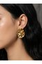 Gold Wavy Form Stylish Earrings – Modern Shiny Surface Evening Dress Casual Women's Earrings