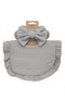 - Ava Small Ribbon Headband & Baby Bib Set - Grey - 2