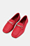 WOMEN'S RED GENUINE NATURAL LEATHER NUMBER 36-41 BUCKLE SHOES - 3