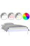 Small Single bed frame 2FT6 with LED, white, 75x190 cm solid wood - 2