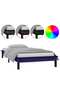 Bed frame with LED, black, 90x200 cm, solid wood - 2