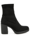 Women's Microfiber Sock Boots In Black - 2