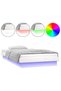 Bed frame with LED, small Single 2FT6, white, 75x190 cm solid wood - 2