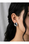 Silver Curved Earrings Modern Stylish Minimal Round Design Women's Steel Earrings - 3