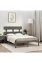 Bed frame, gray, 200x200 cm, solid wood