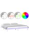Bed frame with LED, white, 140x200 cm, solid wood - 2