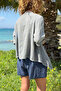 Italian Gray Ş Shawl Collar Double Sleeve D Textured Asymmetrical Casual D Woven Cardigan 70 50 - 2