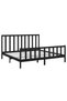 Bed frame, black, 200x200 cm, solid pine wood - 4