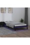 Bed frame with LED, black, 90x200 cm, solid wood