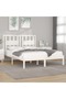 5FT King Size Bed Frame, White, 150x200 cm, Solid Pine Wood