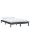 4FT small double bed frame, grey, 120x190 cm, solid pine wood - 3