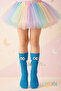 Blue Children's Magnetic Hand-Holding Socks (Without Heel) - 2