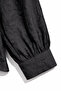4839 Women's V-Neck Drapey Blouse with Scarf Detail Black - 3