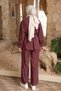 Modal Set with Plum Colored Hidden Button Trousers - 6