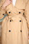 Beige Double-Breasted Collared Lined Trench Coat - 4