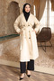 Cream Double-Breasted Yaka Lined Trench Coat