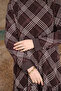 Brown Patterned Chiffon Dress - 4