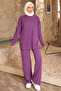 Purple Cuffed Tunic with Trousers Modal Set - 2
