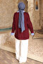 Burgundy Striped Woven Modal Paneled Tunic - 4