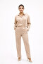Mocha Brown Two Piece Set in All Seasons Fabric Satin Silk - 2