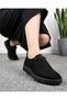 Women's Lace-Up Casual Suede Shoes - Black - 4