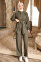 Modal Set with Khaki Hidden Button Trousers - 2