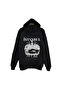 Istanbul 34 Bosphorus Hagia Sophia Galata - Şehir B Printed Unisex %100 P Cotton Black K Hooded Sweatshirt