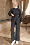 Anthracite Hidden Button Trousers Modal Set - 2