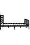 Bed frame, black, 200x200 cm, solid pine wood - 6