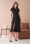 New Season Zip Detail Short Sleeve High Neck Women's Dress 2175