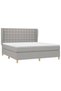 Continental bed, light gray, 180x200 cm, textile - 3