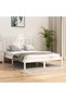 Bed frame, white, 140x200 cm, solid pine wood