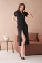 New Season Zip Detail Short Sleeve High Neck Women's Dress 2175 - 5