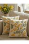 Mimoza Floral Print Punch Embroidery Look Set of Digital Print Bohemian Style Set of 4, Set of Cushion Cover - 4
