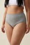 2-Pack Large Size High Waist 100% Cotton Rib Knit Elastic Waist Comfortable Daily Women's Panties Set - 4
