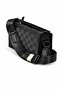 Men's Crossbody Bag Black Checkered Design - 2