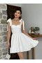 Women's Flared Mini Dress with Tie-Detail Panels on the Shoulder